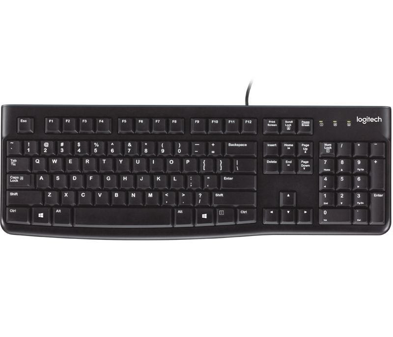 Logitech k120 Keyboard - Cable Connectivity - USB Interface - Black