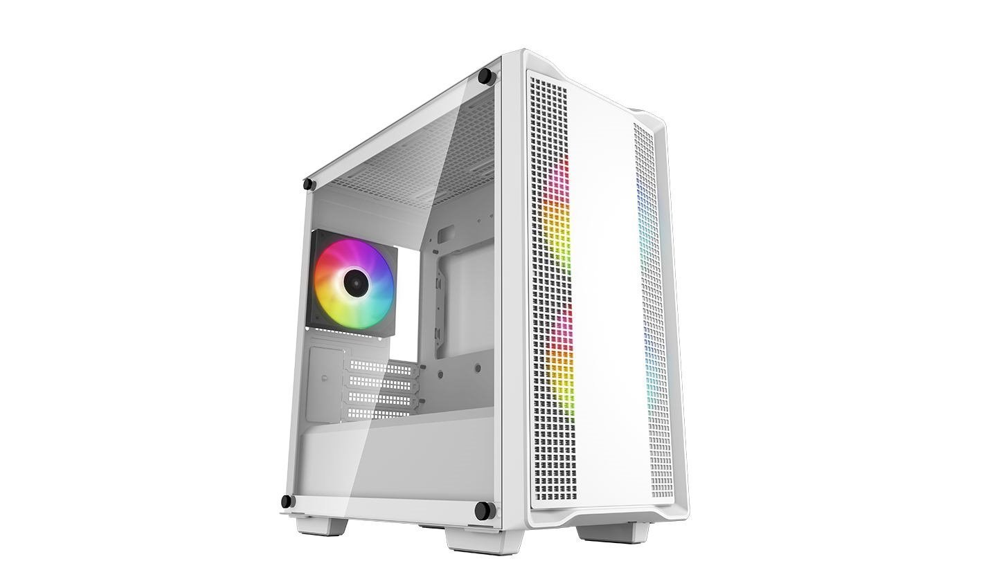 DeepCool CC360 WH Argb Mini Tower White (DeepCool CC360 Argb WH White Mini Tower Chassis W/ Tempered Glass Window 3X 120MM Argb Fans Usb 3.0 mATX/mITX)