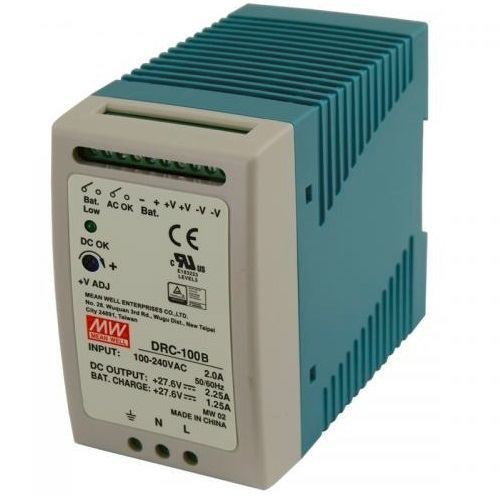 Mean Well DRC-100B Power Adapter/Inverter Indoor 96.6 W Blue White (Meanwell 96W Ac / DC Din Rail Psu - DRC-100B)