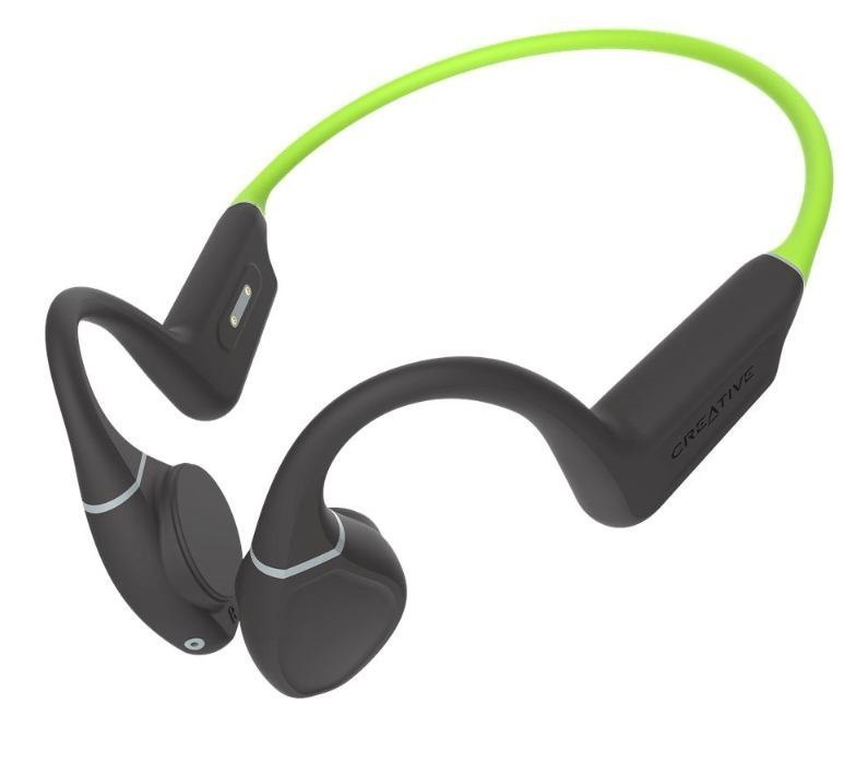 Creative Labs Outlier Free Plus Headset Wireless Neck-Band Sports Bluetooth Black Green (Creative Outlier Free+ Wireless Bone Conduction Headphones Green)