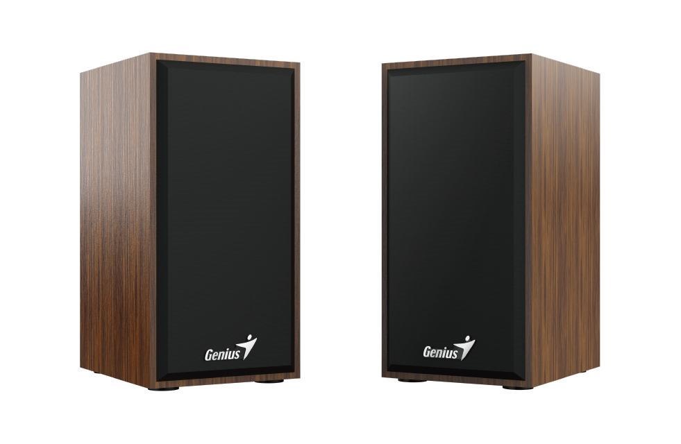 Genius Computer Technology SP-HF180 2-Way Black Wood Wired 6 W (Genius SP-HF180 6W Wooden Desktop Usb 2.0 Stereo Speakers With 3.5MM Audio Jack & Volume Control Natural Wood)