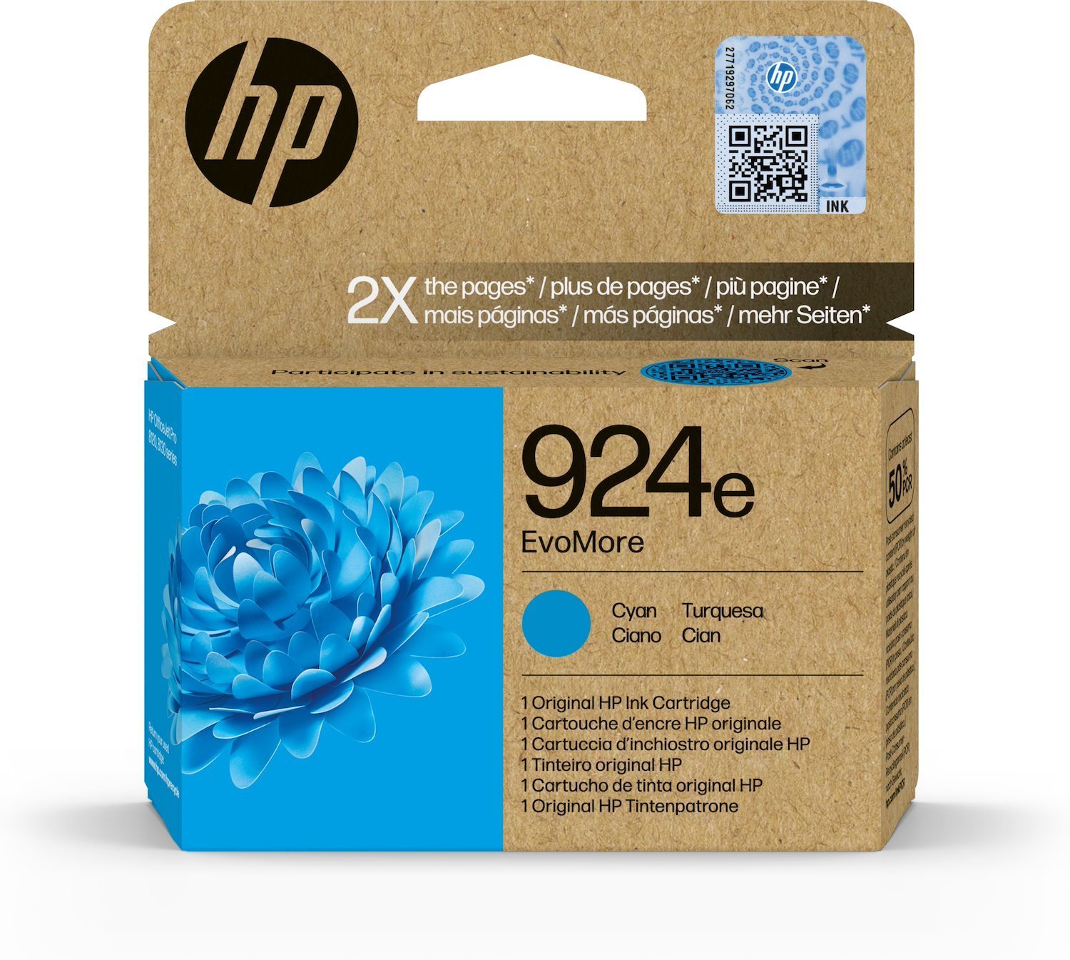 HP 924E EvoMore Cyan Original Ink Cartridge (HP 924E Evomore Cyan Original Ink Ca)