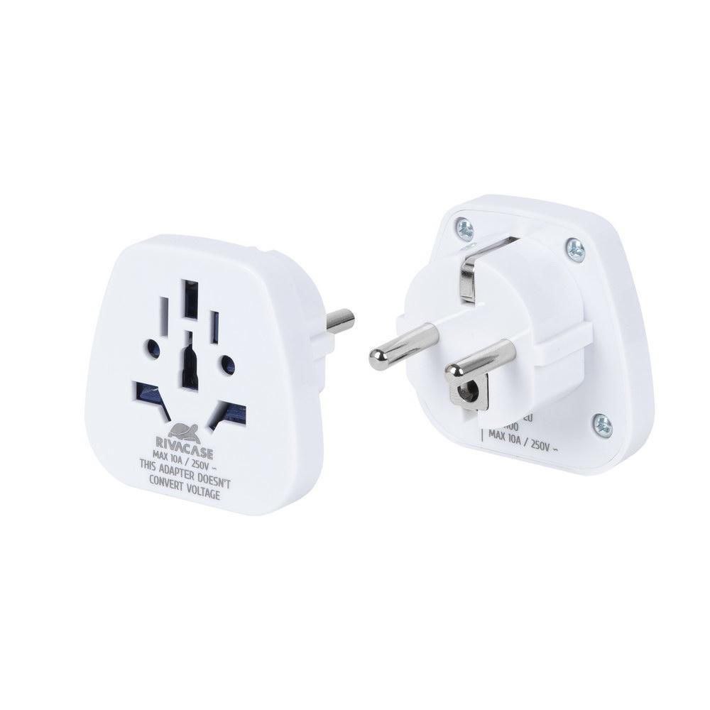 Rivacase Power Plug Adapter Type C - [Europlug] Type G [Uk] White - Warranty: 12M