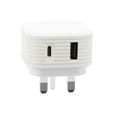 Juice Dual Port Mains Fast Charger - 20W Eco White