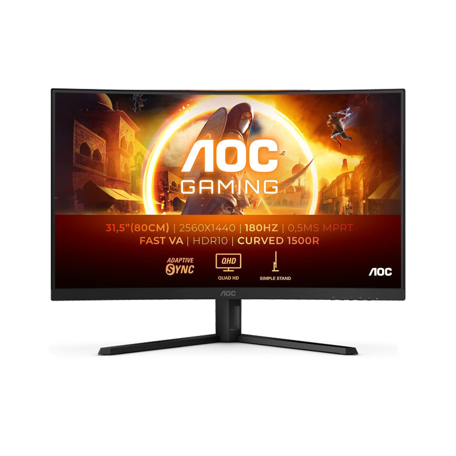 AOC CQ32G4VE 27" Class WQHD Curved Screen Gaming LED Monitor - 16:9