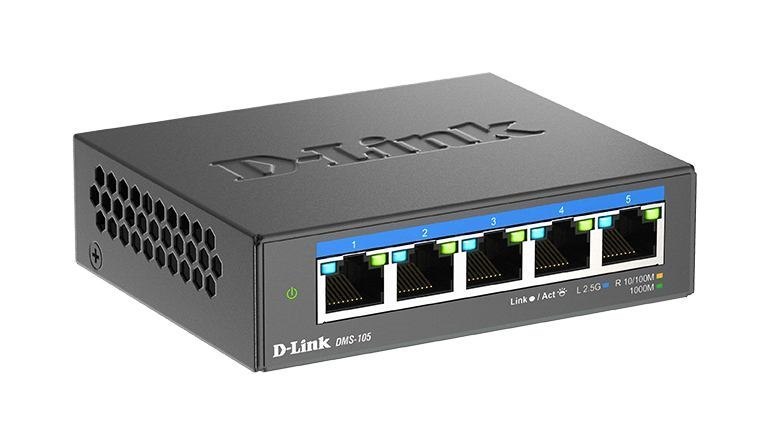 D-Link DMS-105/E 5 Ports Ethernet Switch - 2.5 Gigabit Ethernet, Gigabit Ethernet - 2.5GBase-T, 10/100/1000Base-T