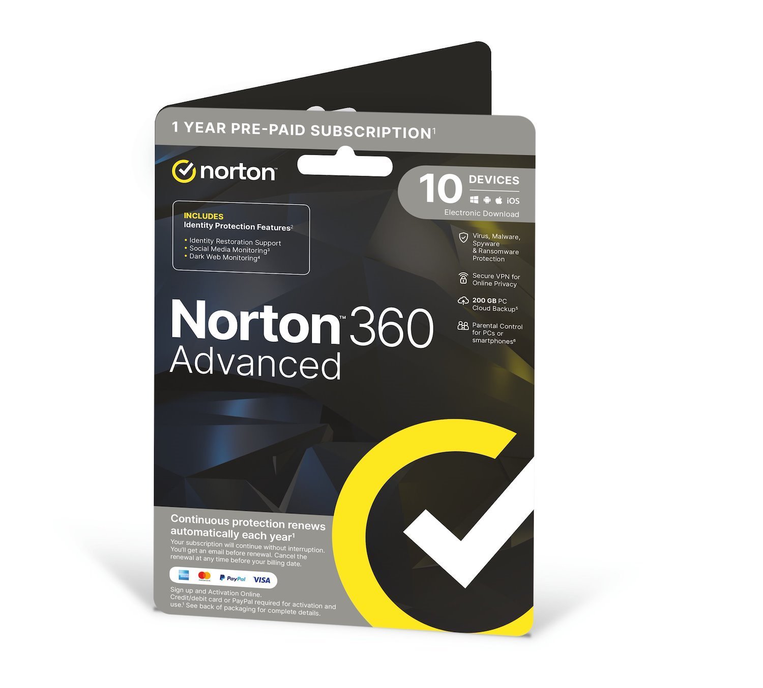 Norton 360 Advanced 1 User 10 Device 12Mo (Norton360adv-No.Ins-Marks Elec)