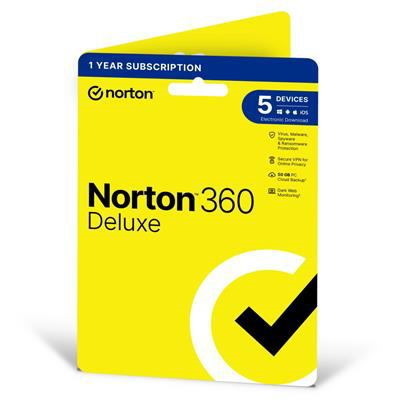 Norton 360 Deluxe 2022 Antivirus Software For 5 Devices 1-Year Subscription Includes Secure VPN Password Manager And 50GB Of Cloud Storage PC/Mac/iOS/Android Activation Code BY Email - Esd