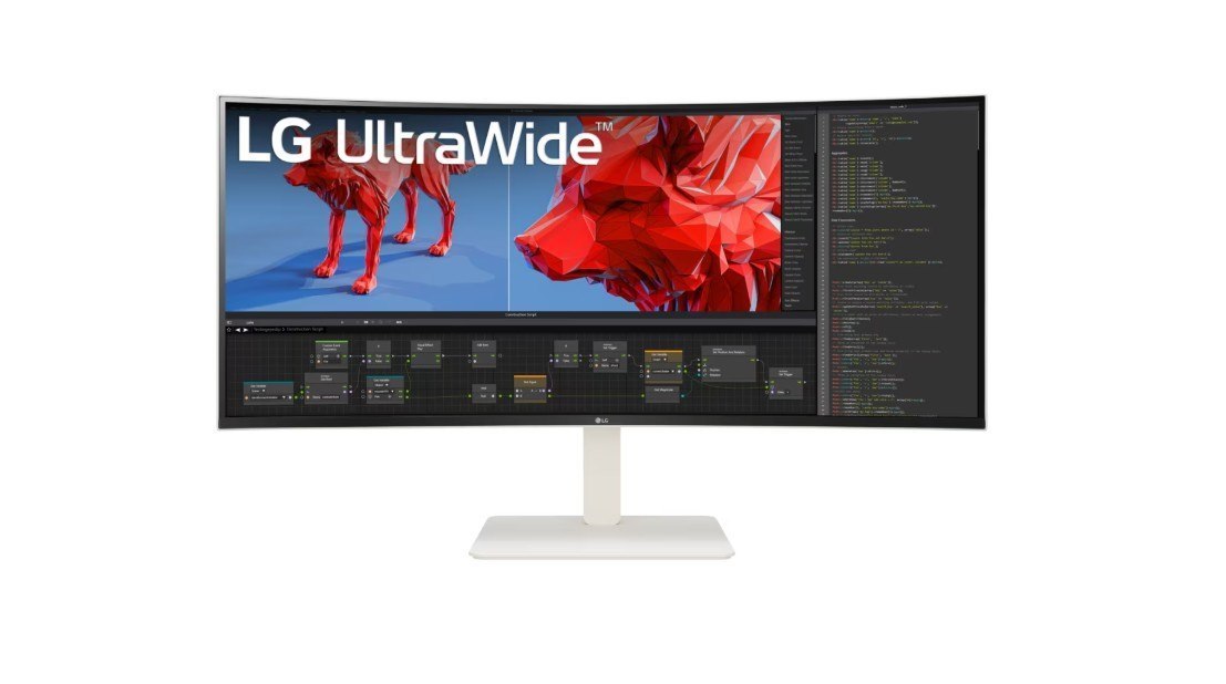 LG 38' Curved Ultra Wide QHD+ (3840X1600) 144Hz, Ips, 1MS, 2X Hdmi, 2xUSB Type-C, 4xUSB 3.0, Professional Monitor