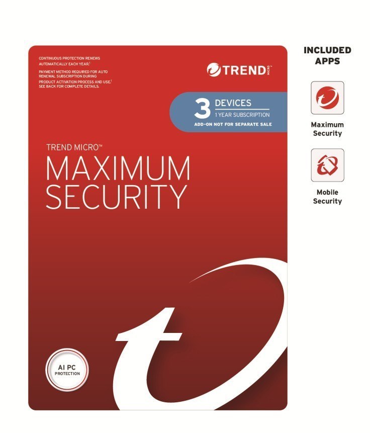 Trend Micro Maximum Security Plus 3 Devices 1YR Add-