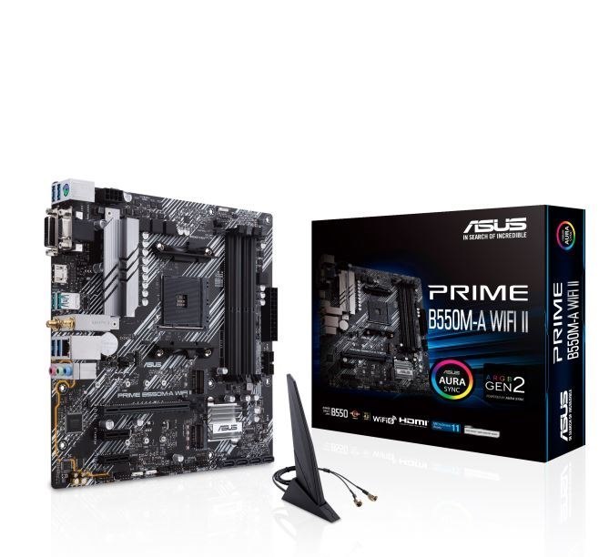 Leader Computer (P)Asus Amd B550M Prime B550m-A Wifi Ii (Ryzen Am4) Micro-ATX Motherboard, Dual M.2, PCIe 4.0, Wi-Fi 6, 1 GB Ethernet, Hdmi, Dvi-D, D-Sub, Sata 6G