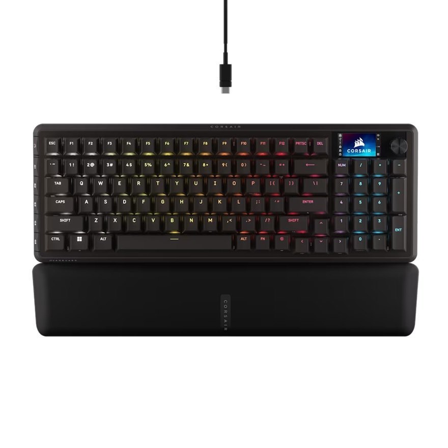 Corsair Vanguard 96 Mechanical Gaming Keyboard, Corsair MLX Plasma, 8kHz, Nkro, 8MB, Usb3.0, Magnetic Wrist Rest, MLX Plasma Switches, Wired