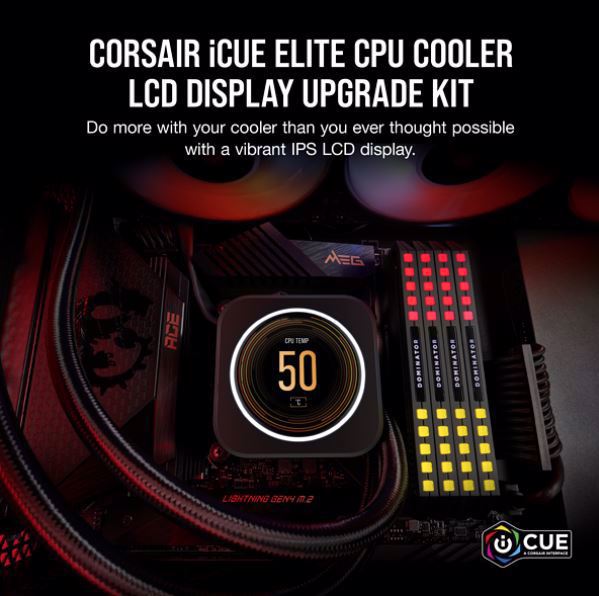 Corsair Icue Elite Cpu Cooler LCD Display Upgrade Kit Transforms Your Corsair Elite Capellix Cpu Cooler Into A Personalized Dashboard Display