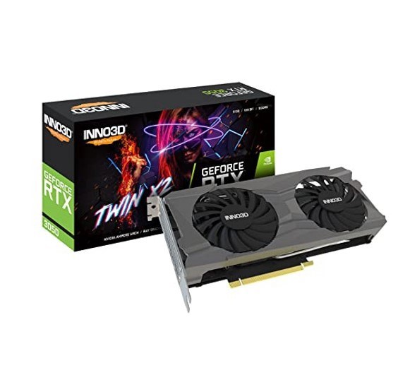 Inno3D Nvidia, RTX 3050, Twin X2, 1777MHz, 8GB GDDR6, 3xDP, 1xHDMI, 2xFans, 450W, 3 Years Warranty