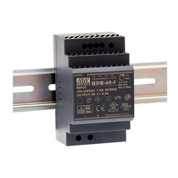 Mean Well | HDR-60-24 | 24V Step Front Din Rail Power Supply 2.5A 60W
