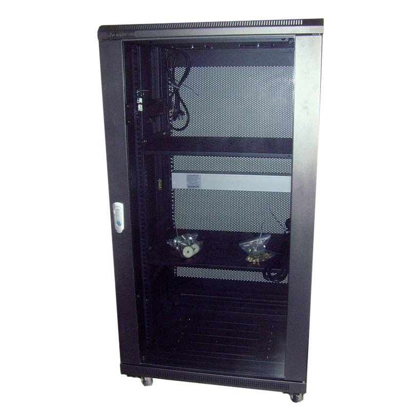 LinkBasic 22U 1000MM Depth Server Rack Smoke Glass Door With 4 X 240V Fans And 8-Port 10A Pdu