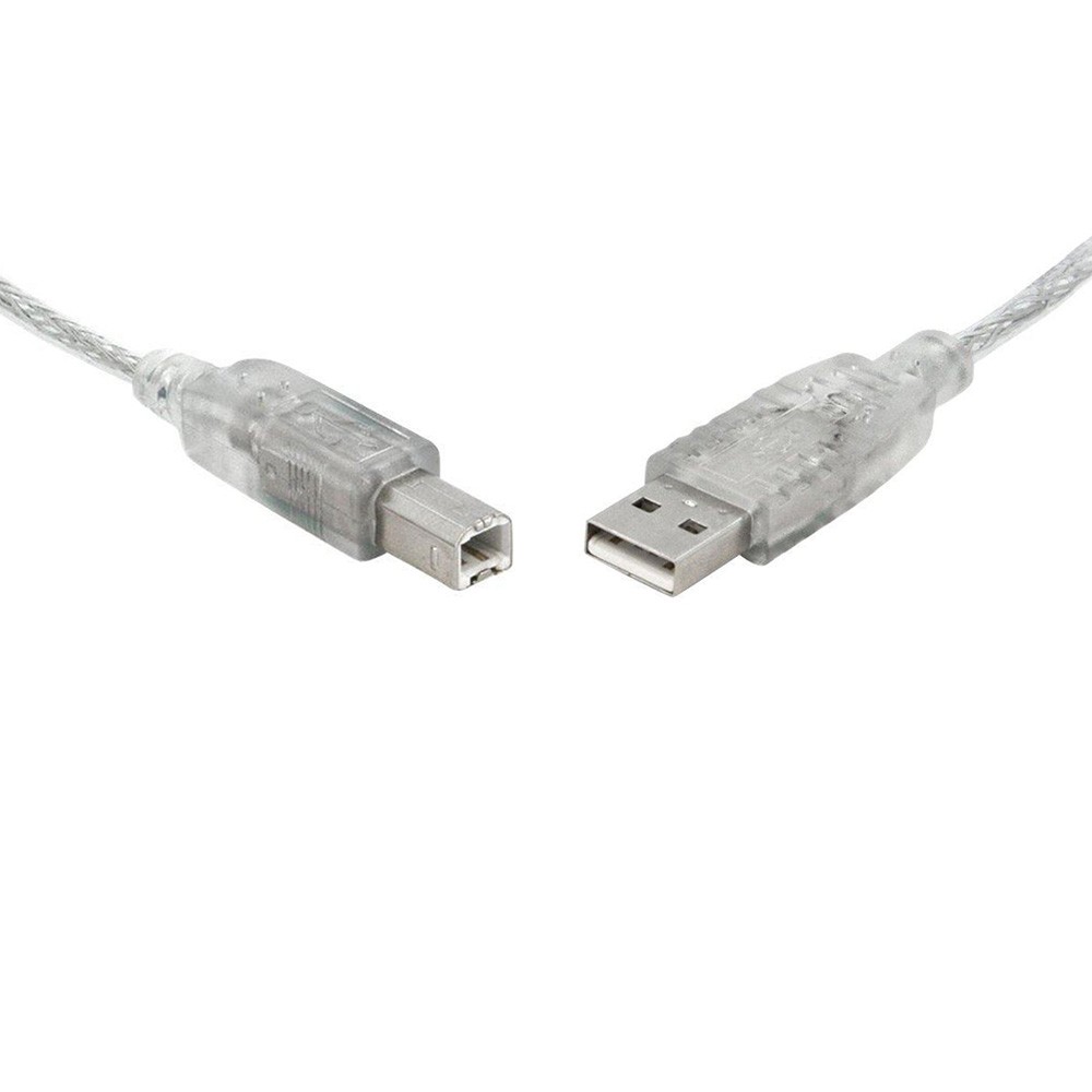 8Ware Usb 2.0 Certified Cable A-B 1M Transparent Metal Sheath Ul Approved