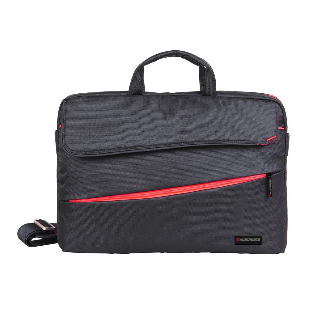 Promate 'Charlette' Modern Styled Messenger Bag For Laptops Up To 15.6" - Black