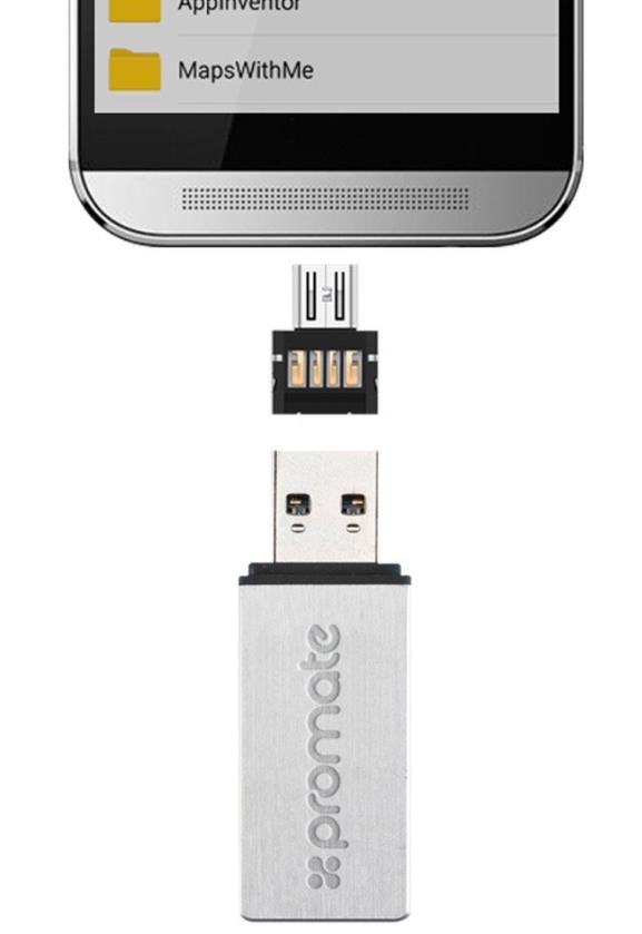Promate 'Nano-OTG' Ultra-Compact Usb Type-A To Micro-USB Otg Adapter/Supports Phone-Phone Charging