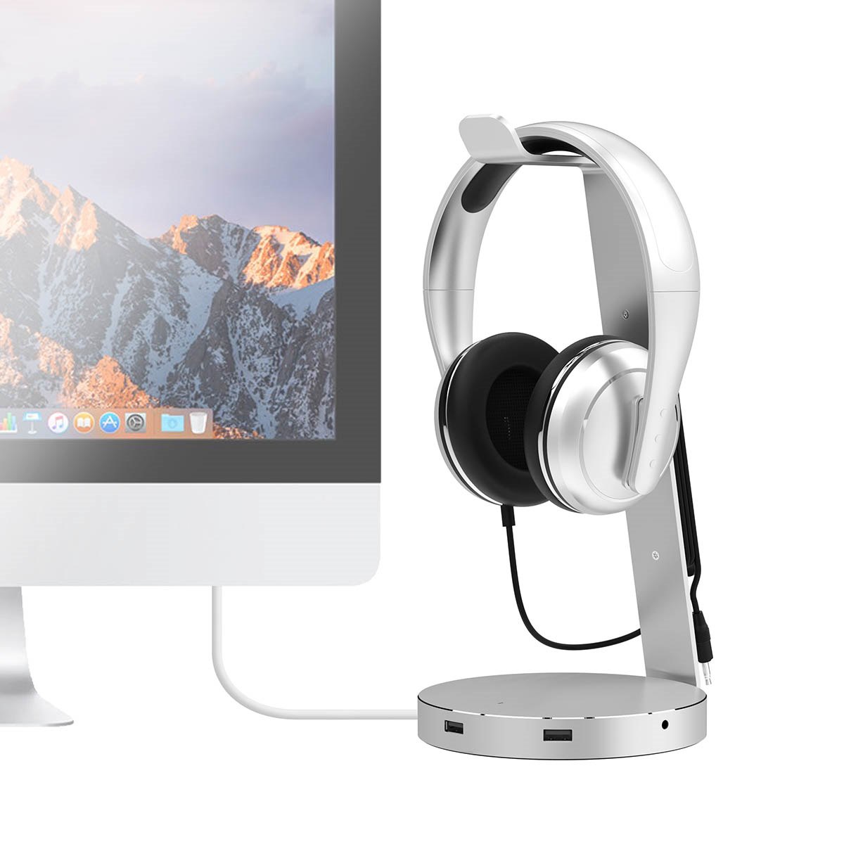 Mbeat "Zack" Aluminium Headphone Stand W/ Usb 3.0 Hub And Audio
