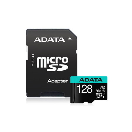 Adata Premier Pro microSDXC Uhs-I U3 A2 V30 Card With Adapter128GB