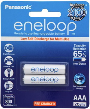 Panasonic Eneloop Aaa 800mAh Rechargeable Batteries 2 Pack