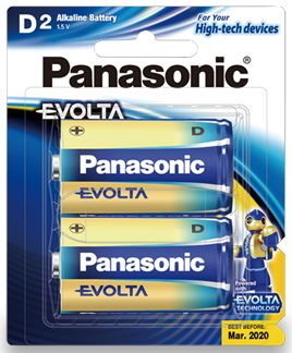 Panasonic Evolta D Alkaline Battery 2 Pack