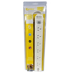 Sansai 6 Way Surge Powerboard With Master Switch