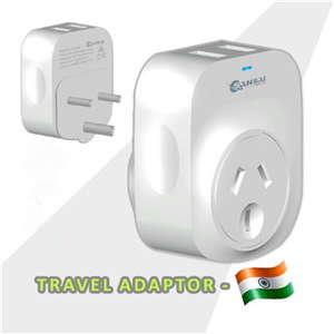 Sansai Outbound Usb Travel Adapter - Nz/Au To India Plug