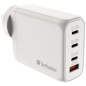 Verbatim 100W GaN Charger With 3X Usb-C And 1X Usb-A