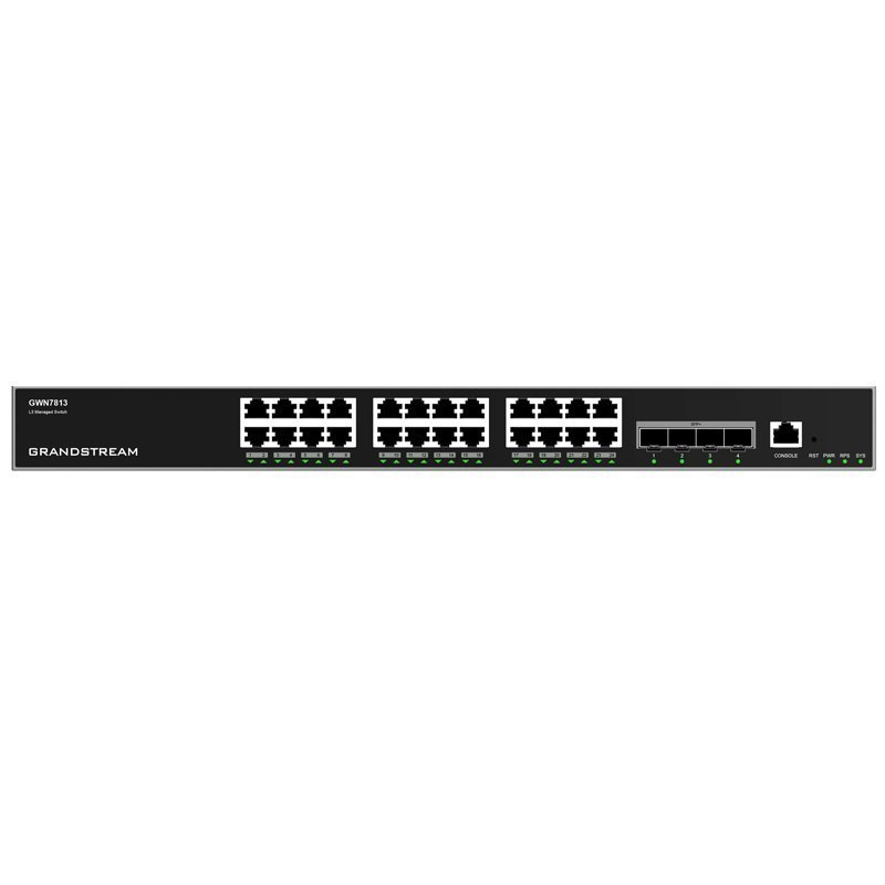 Grandstream GWN7813 Enterprise Layer 3 Managed Network Switch With 24 X GigE And 4 X SFP+