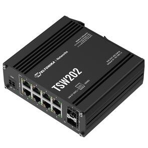 Teltonika TSW202 Din Rail Mountable Managed PoE+ Switch With 8 X 1Gbps ETH-ports And 2 X SFP