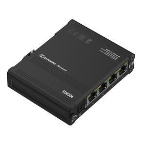 Teltonika TSW304 4+1 Port, Shock Resistant Unmanaged Gigabit Network Switch, Din Rail Mount