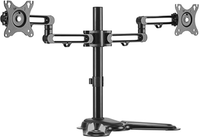 Brateck Lumi LDT30-T024 17"-32" Dual Screen Articulating Monitor Stand. Free-Tilting Design Sturdy Steel Base 360 Rotary Vesa Plate. Vesa 75X75 100X100 Max Load 16Kgs. Built-In Cable Managemen