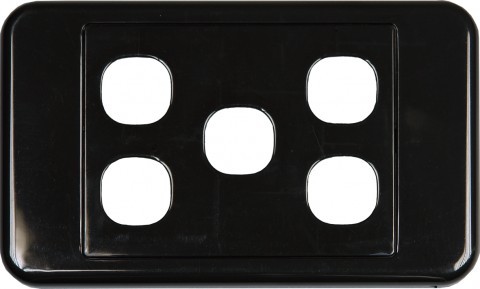 Digitek 5 Way Australian Style Wall Plate Black