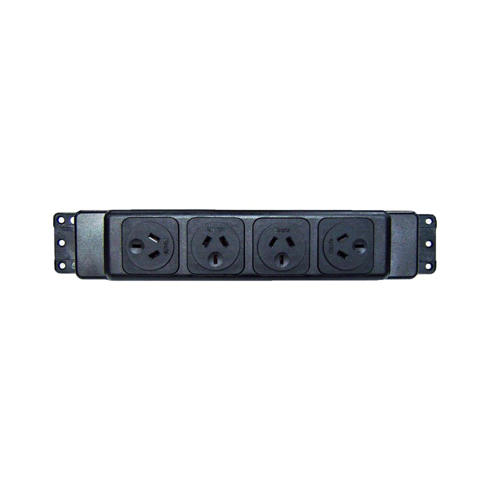 Elsafe Oe Elsafe PB Series 4 Gpo Frame And Face Plates Black