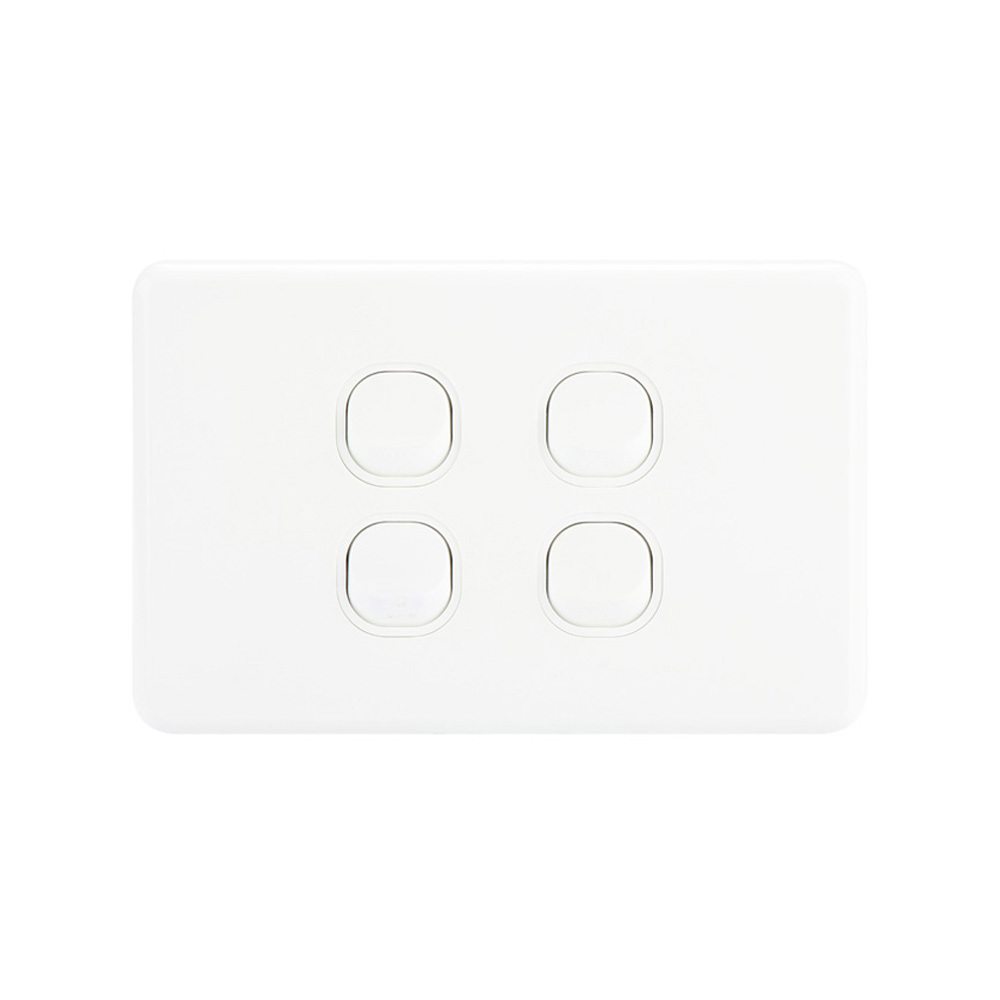 4Cabling 4C | Classic 4 Gang Switch 250V 16Ax - Horizontal