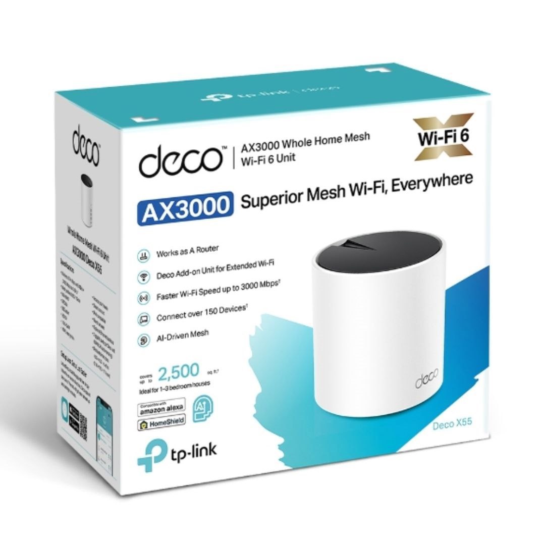 Tp-Link Deco Ax3000 Mesh Wi-Fi 6 Dual-Band System, GbE(3), 1-Pack, 3YR