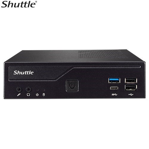 Shuttle DH610 Slim Mini PC 1L Barebone - Intel 12TH/13TH/14TH Gen , 2xDDR4, 2.5' HDD/SSD Bay, 2xLAN (1G & 2.5G), 2xRS232, Hdmi, 2xDP, 120W, Vesa