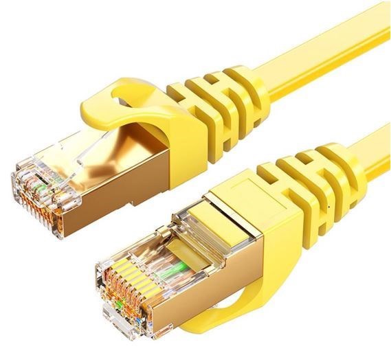 8Ware Cat7 Cable 5M - Yellow Color RJ45 Ethernet Network Lan Utp Patch Cord Snagless Flat Cable
