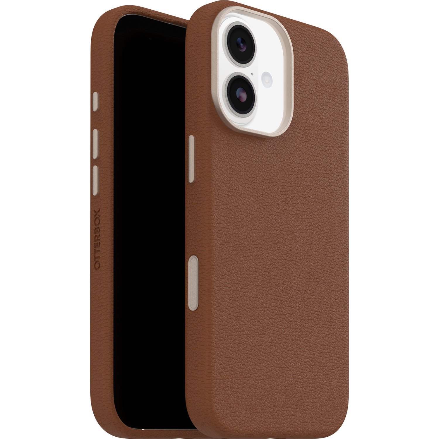 OtterBox Symmetry Cactus Leather MagSafe Apple iPhone 17 (6.3') Case Desert Saddle (Brown) - (77-99017), Drop+ 3X Military Standard, 7 Years Warranty