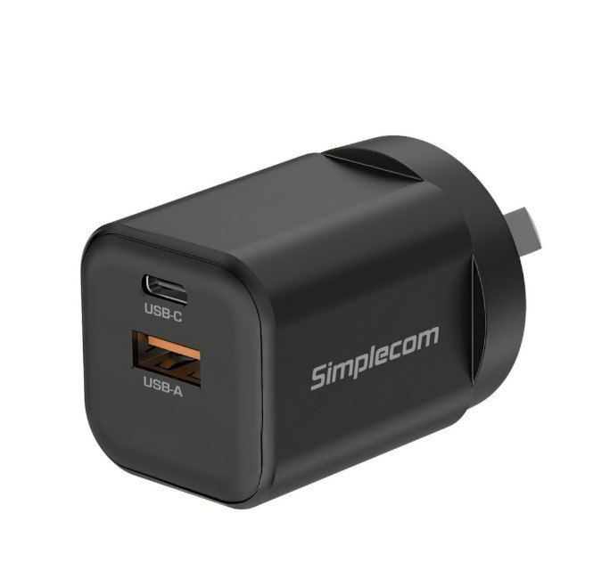 Simplecom Cu235 Dual Port PD 35W Fast Wall Charger Usb-C + Usb-A For Phone Tablet