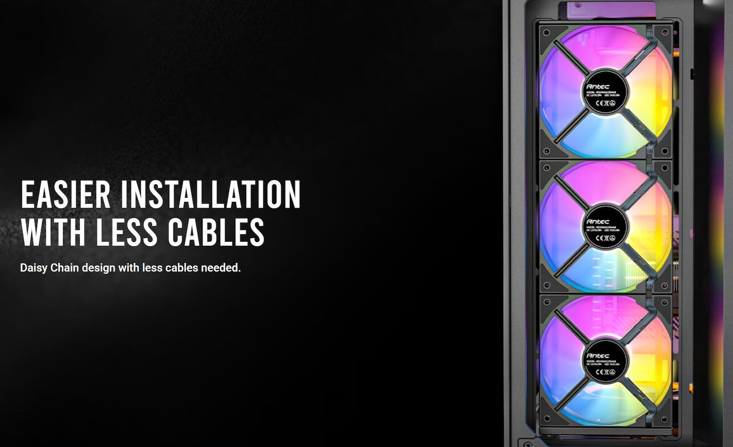 Antec Connect C120R Reverse Black Argb 3PK Performance 120MM PWM Fan: 4-Pin PWM | Led: 3-Pin Vibration Absorbing And Anti-Noise Pads Case fan(LS)