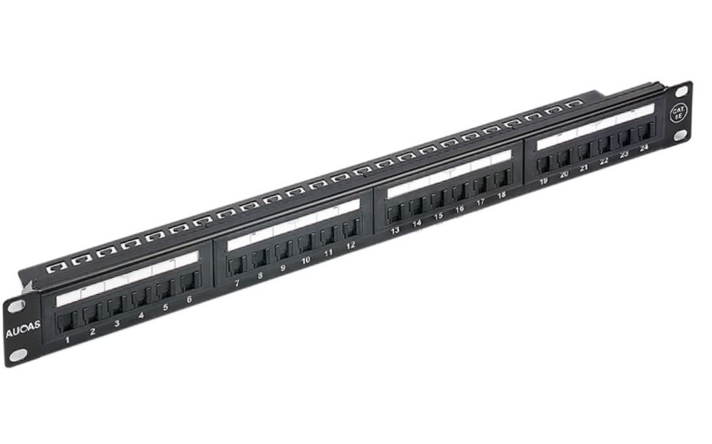 Astrotek Cat6 Patch Panel 24 Port PCB Type With Cable Management 3U' Black