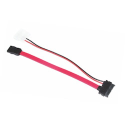 Astrotek Slim Sata Cable 50CM + 10CM 6 Pins + 7 Pins To 4 Pins + 7 Pins Red Colour