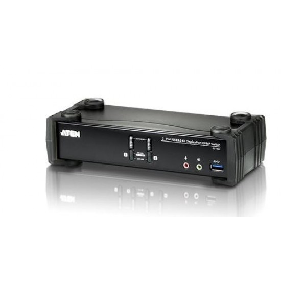 Aten 2 Port Usb 3.0 4K DisplayPort KVMP Switch Support HDCP, 4096 X 2160 @ 60Hz, DP 1.2, Mouse Emulation, Keyboard Emulation