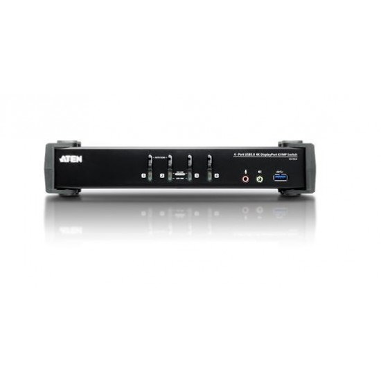 Aten 4 Port Usb 3.0 4K DisplayPort KVMP Switch Support HDCP, 4096 X 2160 @ 60Hz, Mouse Emulation, Keyboard Emulation