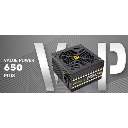 Antec VP650P Plus 500W Psu. 80+ @ 85% Efficiency, Continuous Power, 120MM Silent Fan. 3 Years Warranty