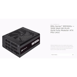 Corsair 1000W 2021 RMX 80+ Gold Fully Modular 135MM Fan, Atx Power Supply, Psu, 10 Years Warranty