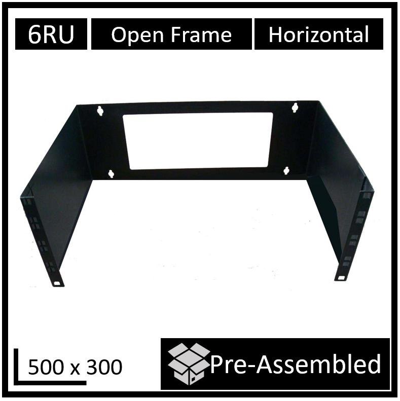 LDR Open Frame 6U Wall Mount Frame (500MM X 300MM) - Black Metal Construction